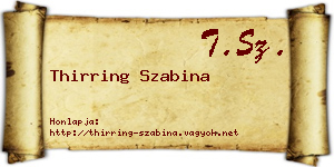 Thirring Szabina névjegykártya