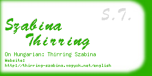 szabina thirring business card